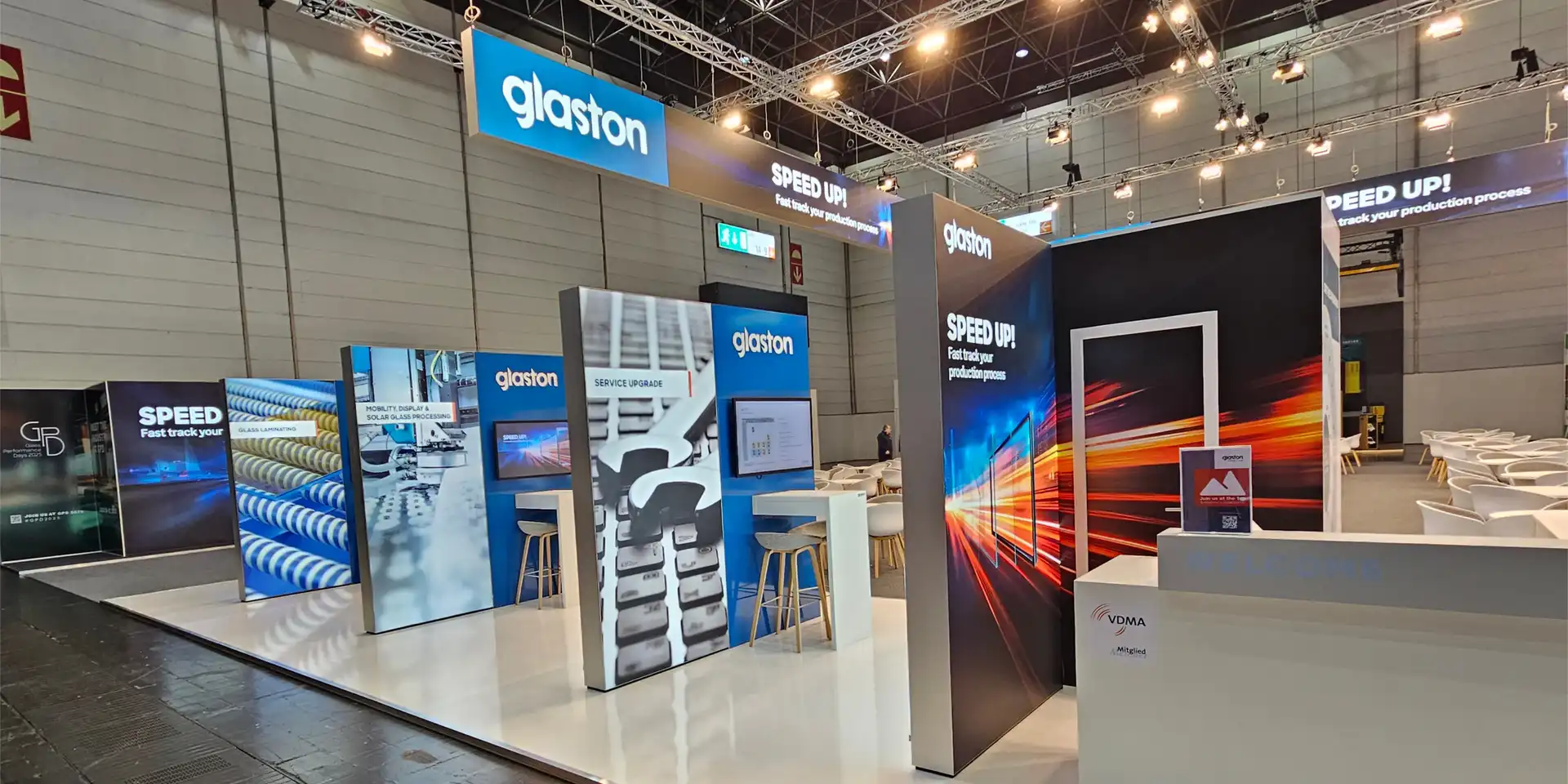Messestand Glaston